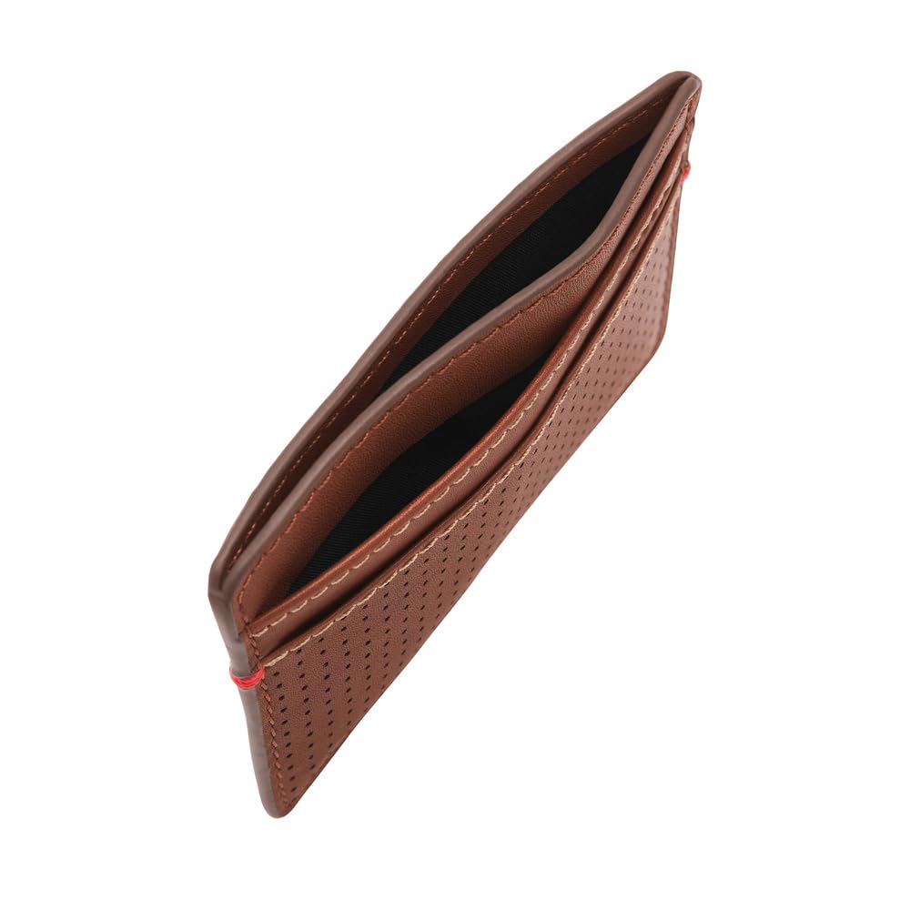 Fossil Sport Tourer Skórzany lub Poliestrowy Portfel/Etui na Karty dla Mężczyzn, Brązowy