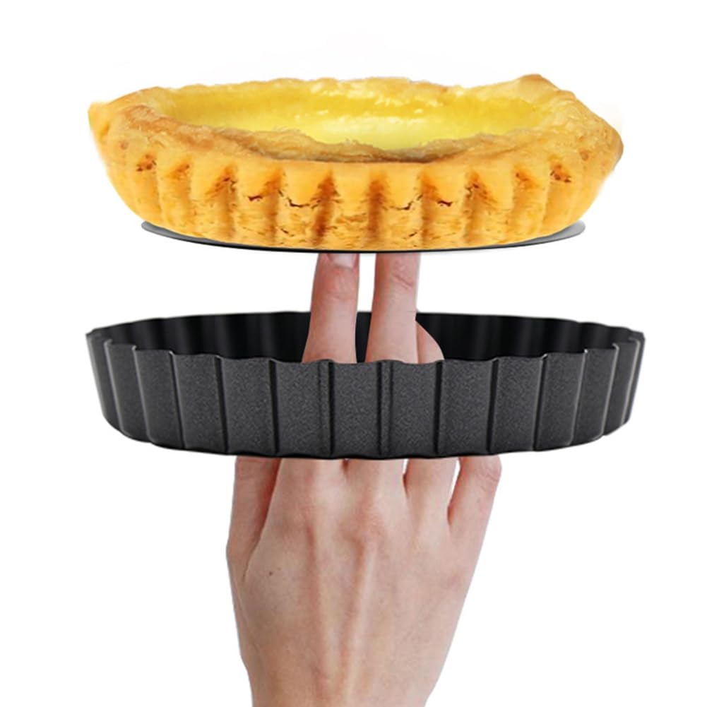 32 Piezas Mini Moldes para Tarta de 3 Pulgadas Molde para Tarta de Huevo con Fondo ExtraíBle Molde Redondo para Quiche Mini Moldes para Tartas Molde para Hornear