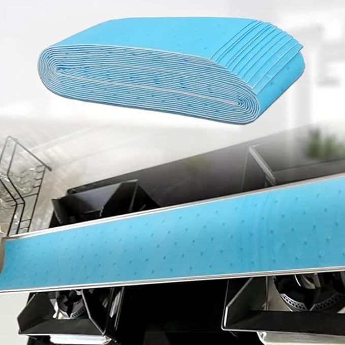 APURK Kitchen Range Hood Oil Absorbing Cotton Household Cleaning Clothes Cooking Paper Oil Groove Absorbing Sheets Cleaning Scrubber (Pack of 2 PCs,Multicolor) 2