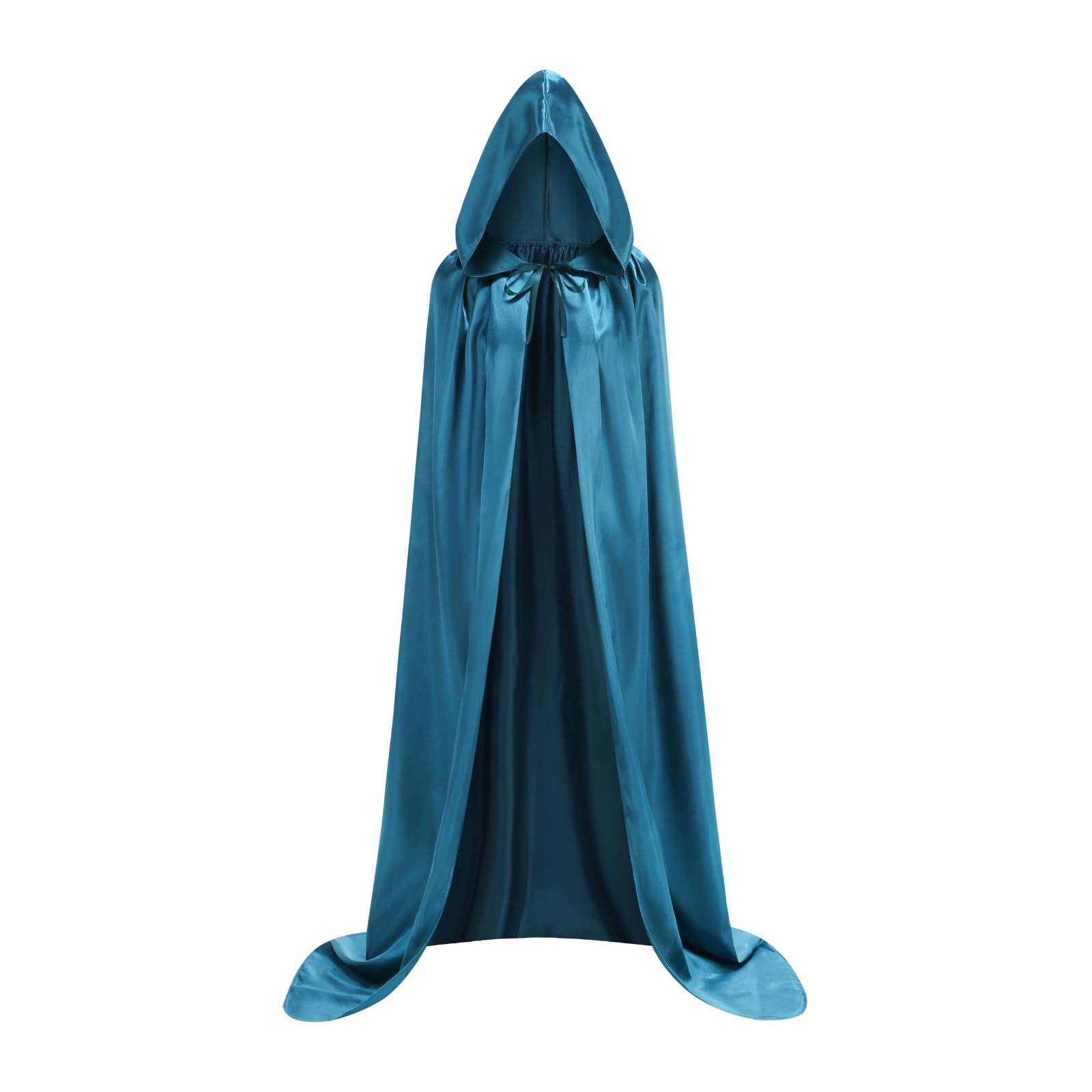 HAPNBCELE Unisex Adults Satin Cape Hooded Cloak - Image 3