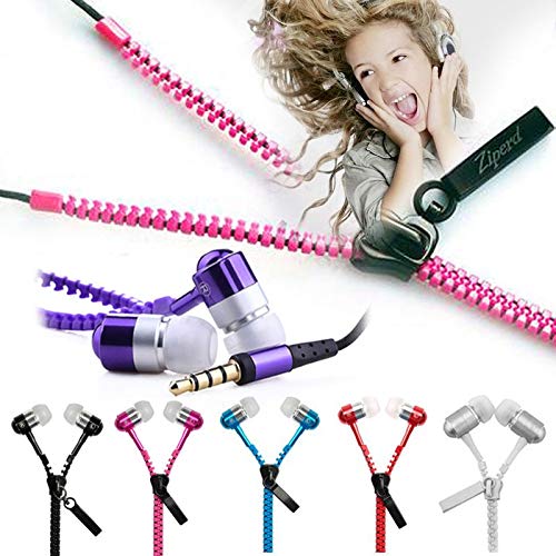 Placehap Zip Earbuds Preum 3 5mm Tangle Zipper in Ear Earphones Headset Headphone Amazon.in