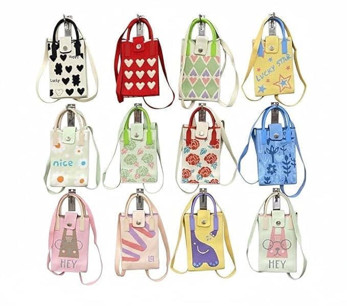 Canvas Trendy Mini Crossbody Sling Bag for Girls & Women, Cute Printed Small Shoulder Bag for Travel, Shopping, College & Daily Use, Lightweight Mobile Pouch Handbag-1Pcs (Rendom Design)-image-8