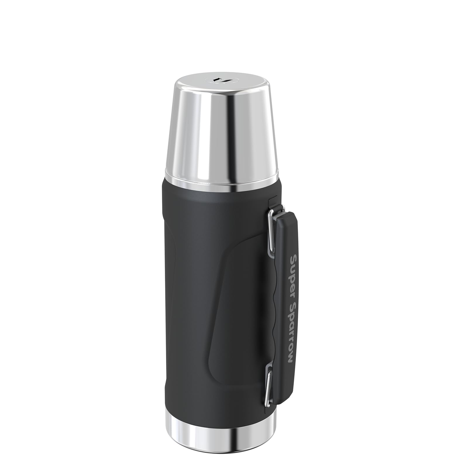 Super Sparrow Stainless Steel Water Bottle - Wide Mouth Vacuum Insulated Flask - 1000ml -BPA-Free ThermosBottle - Leakproof Lid Doubles as Cup