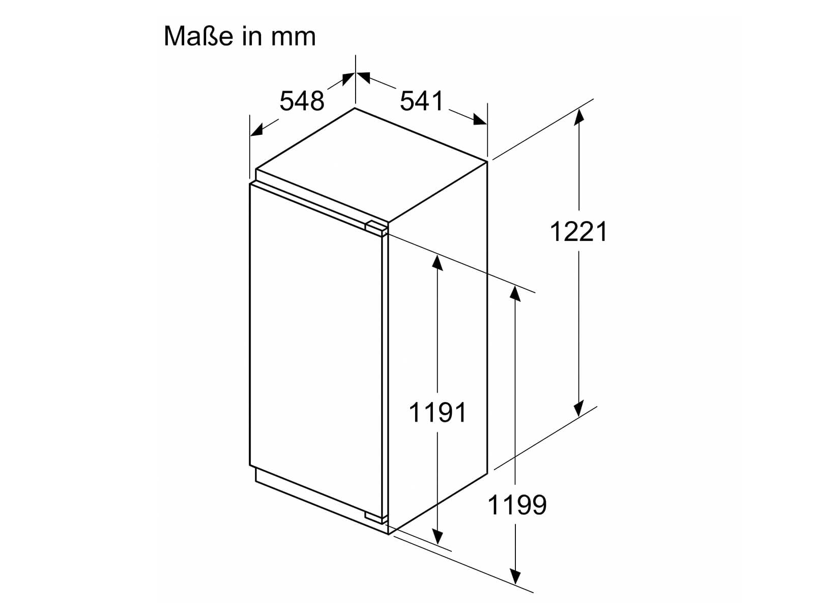 Siemens KI41RVFE0 iQ300 Einbau-Kühlschrank, 122,5 x 56 cm Nische, Flachscharnier, 204 L, LED-Beleuchtung gleichmäßige Ausleuchtung, freshBox für knackiges Obst und Gemüse