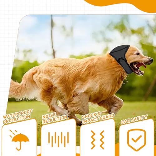 Ohrenschutz Hund | 2 Stück Elastischer Gehörschutz für Hunde | Hunde Ohrenschützer mit Geräuschunterdrückung | Gehörschutz für Hunde - für Geräuschblockierung, Trocknen, Baden, Winter (Grau, S)