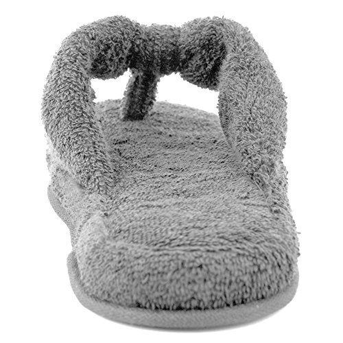 EuropeanSoftest Women's Cozy Memory Foam Soft Premium 100% Terry Cotton Cloth SPA Thong Flip Flops House Indoor Slippers4