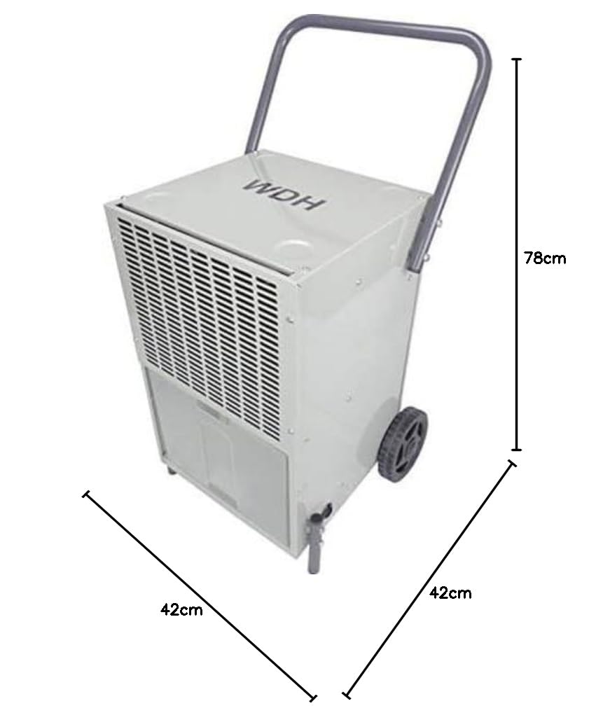 Aktobis WDH-35B Deshumidificador profesional | hasta 42 Litros/día, 65m² | Secador de humedad de edificios, serie BASIC con contador de consumo eléctrico, metal | para sótanos, industria, inundaciones