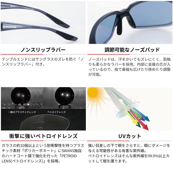 Amazon.co.jp: Swans Sunglasses Polarized WA8-0167 CSK Warrior 8