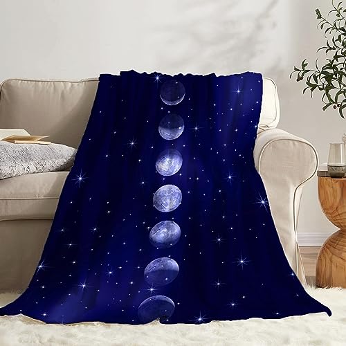Todeyya Lunar Eclipse Moon Phases Blanket Gifts - ?Super Soft Flannel Fleece Blanket, Lightweight Microfiber Cozy Plush Blanket for Couch L 80