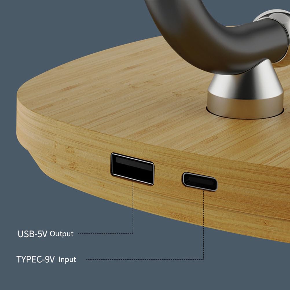 AoLa Lampa stołowa LED 3D Moon z funkcją ładowania Lampa nocna dotykowa do wnętrz 4 kolory Nowoczesna kula z bezprzewodową ładowarką i ładowaniem USB Lampa stołowa Dekoracja stołu Lampka nocna