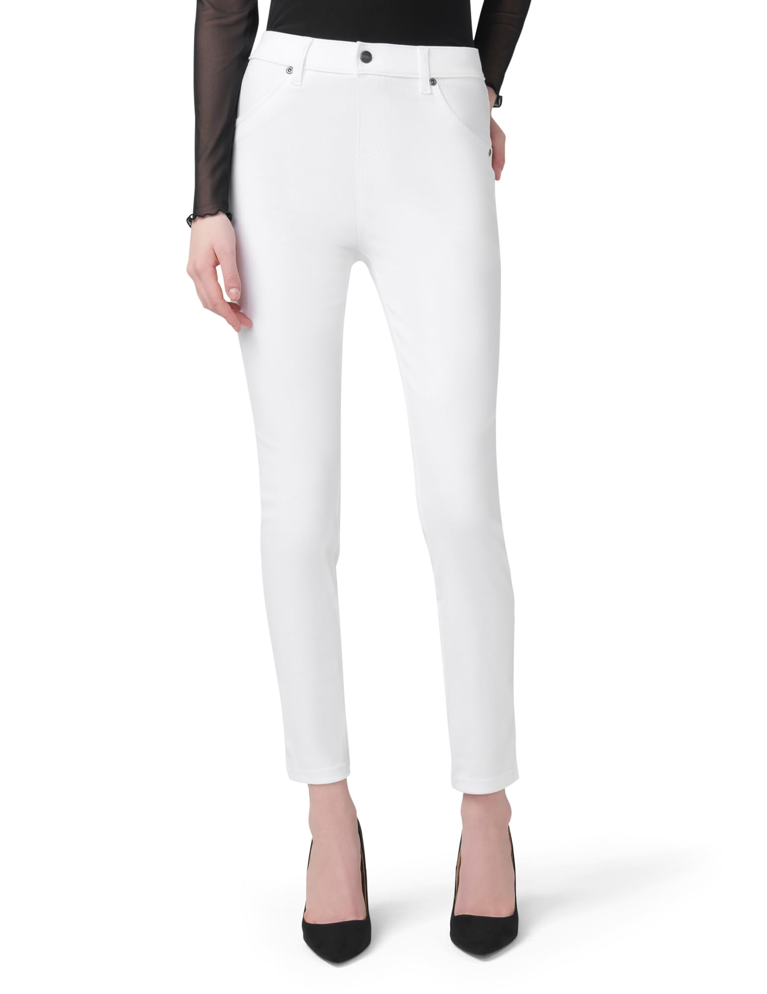 HUE womensUltra Soft Denim High Waist Legging Leggings Pants - White - 2X