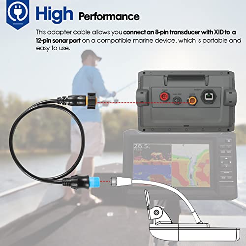 Cable adaptador transductor 8 pines a 12 pines para Garmin miniatura 4