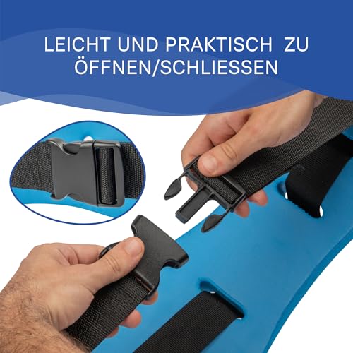 EVEREST FITNESS Schwimmgürtel für Wasser Fitness und Gymnastik - Schwimm Gürtel bis 100 kg für Erwachsene - Verstellbarer Wasser Fitness Gurt - Blau