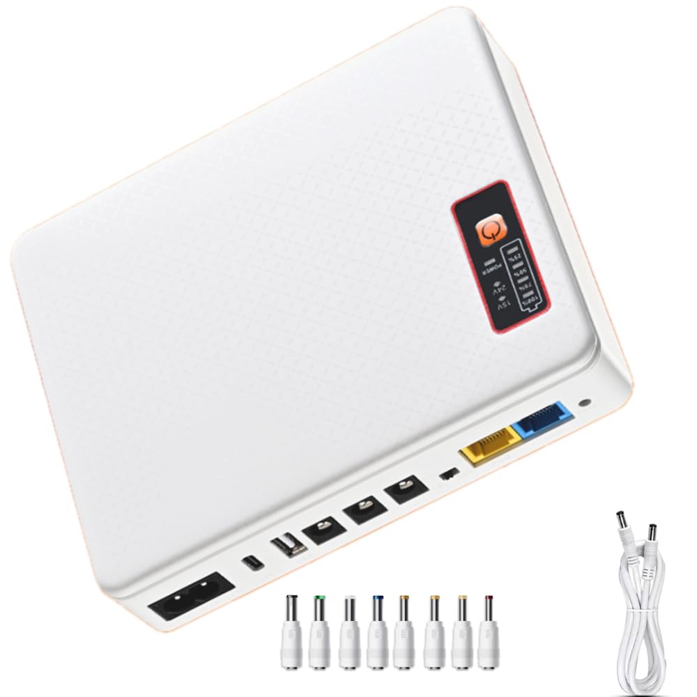 Mini UPS Battery Backup for Routers,Built-in 12000mAh Rechar