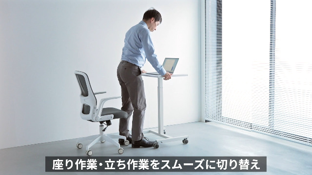 Amazon | サンワダイレクト スタンディングデスク 昇降デスク ガス圧
