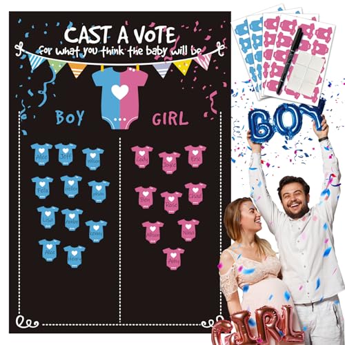 Gender Reveal Decorations, Gender Reveal ideas voting board, orgainze Boys or Girls Gender Reveal Games For Guests and supply Gender Reveal Decor for Party Games