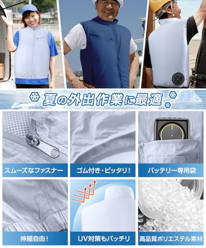 LAZARA 空調作業服 2025新設計 空調ベスト の商品画像 6