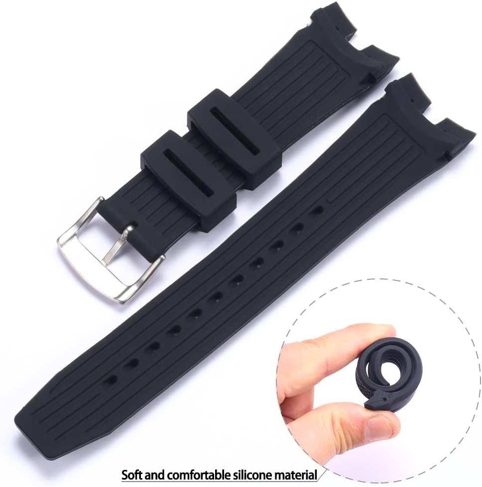 WRISTARMOR Rubber Strap compatible with Citizen AW1475 1476 1477 CA4154 4155 Men Eco-Drive Wristwatch replacement Silicone watchband