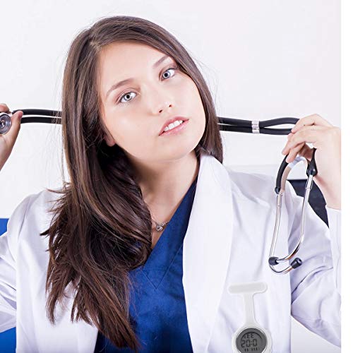 Relógio de Bolso de Silicone relógio de enfermeira de silicone com alfinete broches médicos portátei