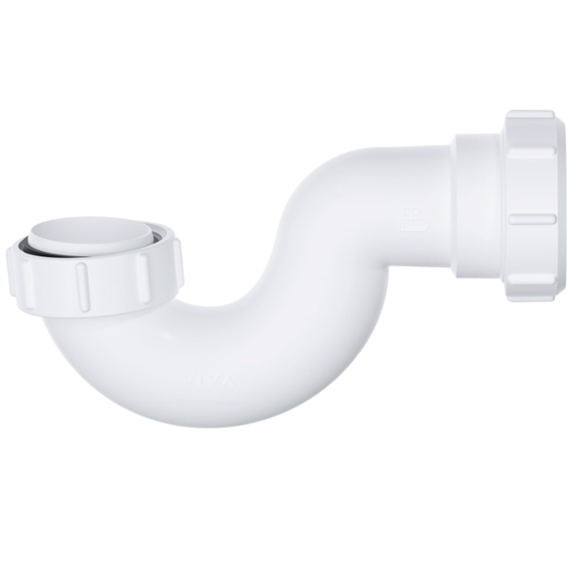 Hulthor Easy-Fit Bath Trap – 40mm Shallow Bath/Shower Waste P Trap, White for Baths & Showers, 1.1/2 Inch