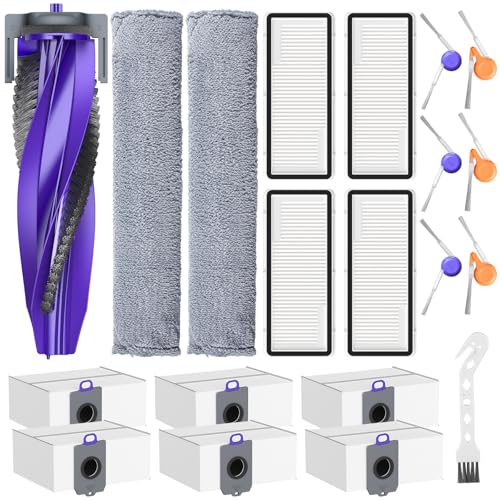 Image of 20-Pack Replacement Parts Accessories for Narwal Flow Robot Vacuum and Mop, Include 1 Zero-Tangling Roller Brushes, 6 Dust Bag, 4 Dust Bin Filters, 2 Track Mop, 6 Side Brushes, and 1 Cleaning Tool