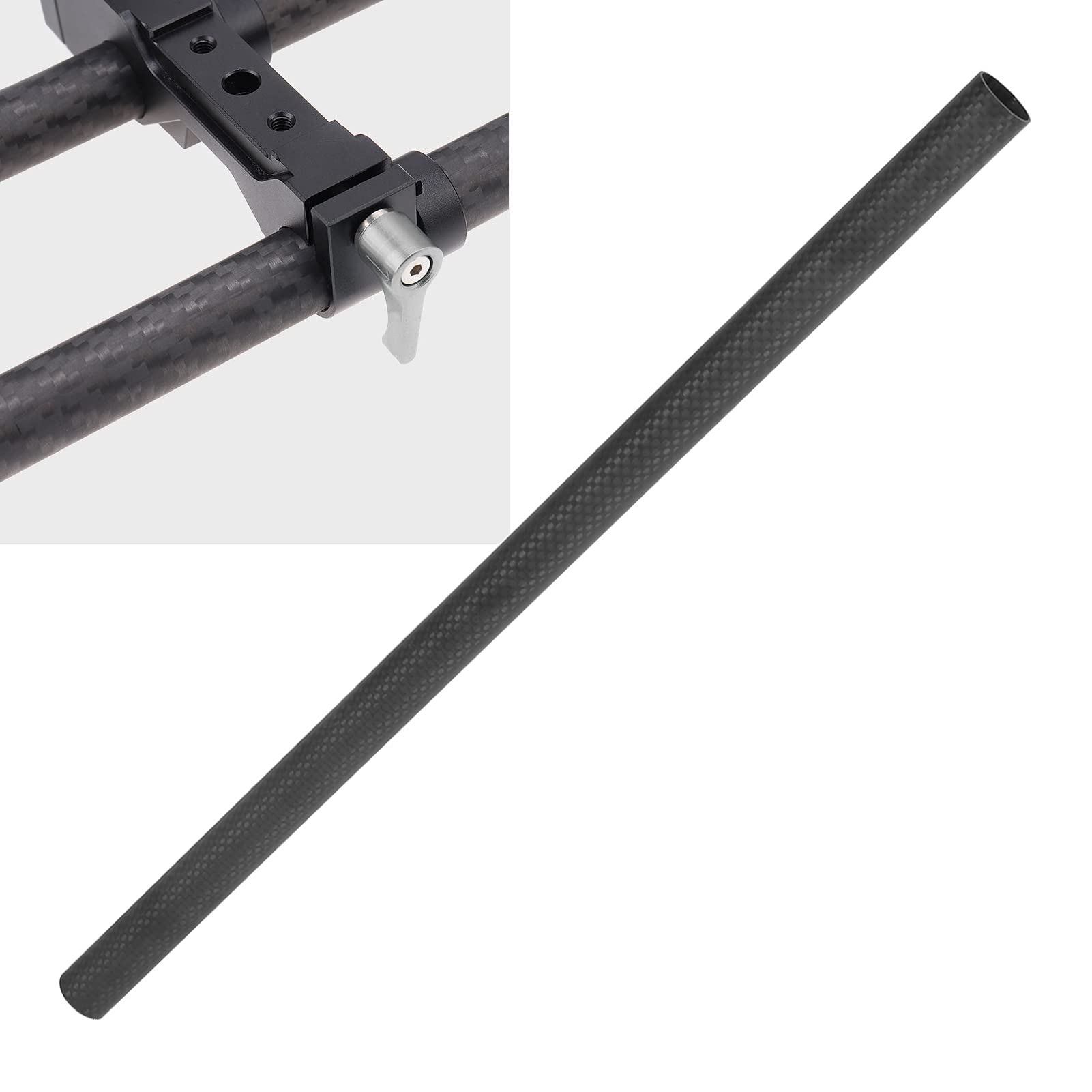 Akozon 19mm Kamera Carbon Faser Ruten 19mm Rod Carbon Fiber Tube Rod Rod Rail System Follow Focus Camera Cage Kit für Kamera Foto (40cm)