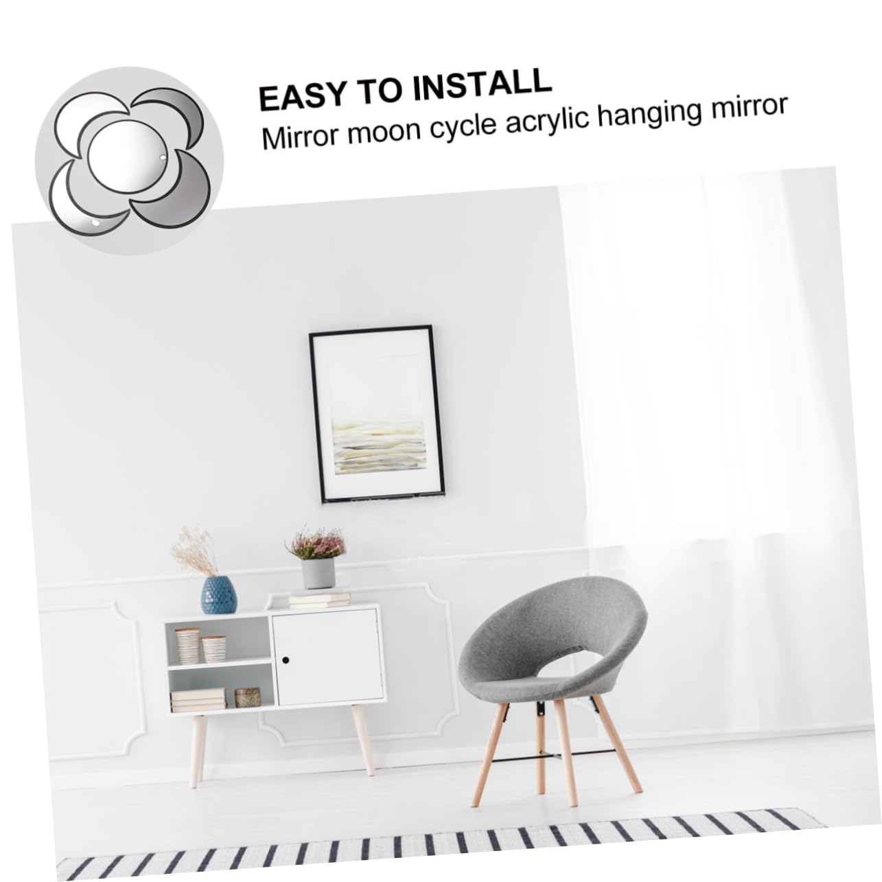 1satz Boho Mondphasen Spiegel Teiliges Selbstklebendes Acryl Wanddeko Für Modernes Zuhause Skandinavisches Design Vielseitige Raumgestaltung Lichtreflexion Einfache Montage