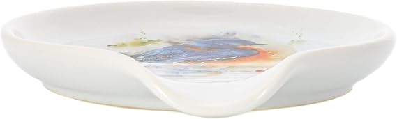 DEMDACO Dean Crouser Bluebird Watercolor 5 x 5 Glossy Ceramic Stoneware Spoon Rest