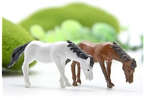 CHoppyWAVE Garden Miniature Decor Ornaments Coffee + White Horses