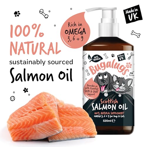 Bugalugs Scottish Salmon Oil For Dogs & Cats, Dog Supplement Support for Skin And Coat, Itchy Skin & Moulting, Omega 3 Fish Oil (520ml, Salmon) - Image 3
