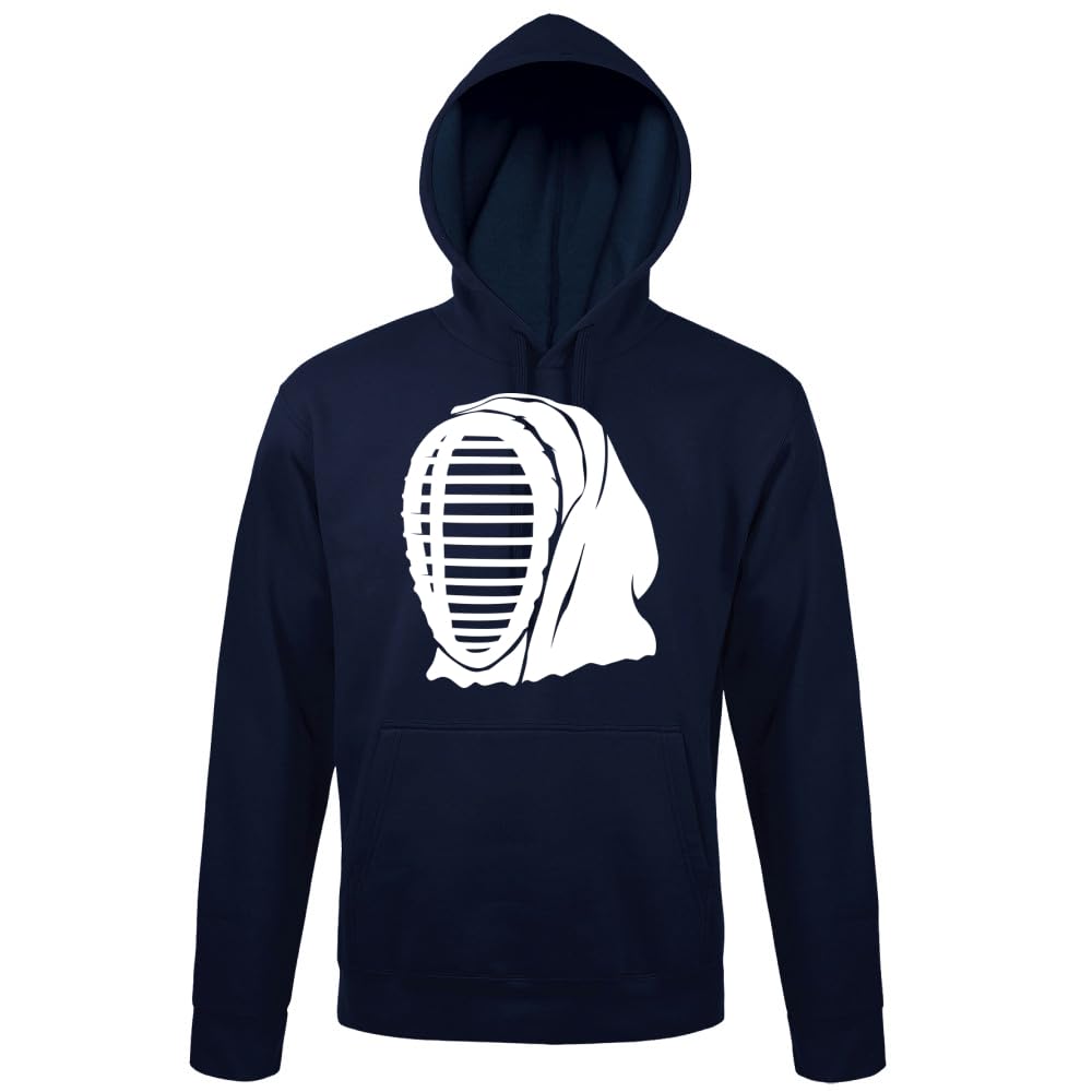 Kendo - Felpa con cappuccio da uomo, blu navy, M