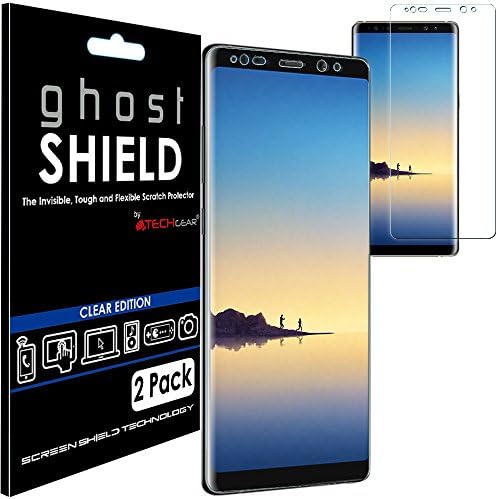 TECHGEAR [2 Pack] Screen Protectors to fit Samsung Galaxy Note 8 [ghostSHIELD Edition] Genuine Reinforced TPU Screen Protector Guard Covers with Full Screen Coverage inc Curved Screen