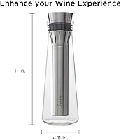 Vista 2 de Rabbit Jarra enfriadora de vino de vidrio enfría y airea vino 25.4 fl oz de capacidad