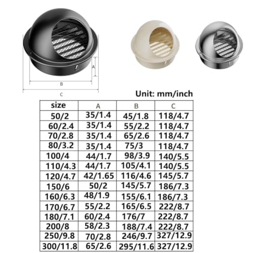 Grille d'aération extérieur rond en acier inoxydable durable beige - 5