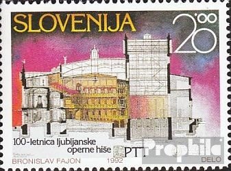 Prophila Collection Eslovenia 18 (Completa.edición.) Nuevo Con Goma Original ** MNH 1992 100 Años Opera House Ljubljana (Sellos Para Los Coleccionistas) Música/Bailar