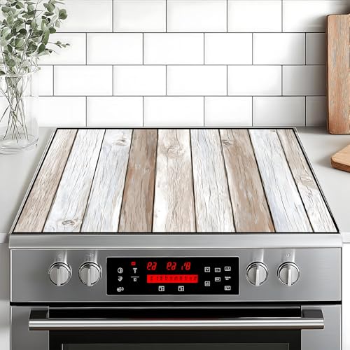 Image of Stove Top Cover Retro Flower Gas Stove Top Cover for Home Decoration Kitchen Pad Non-Stick Washable Cooktop Covers Countertop Protector Keep Stove Clean 28 inchx20 inch (Texture-3)