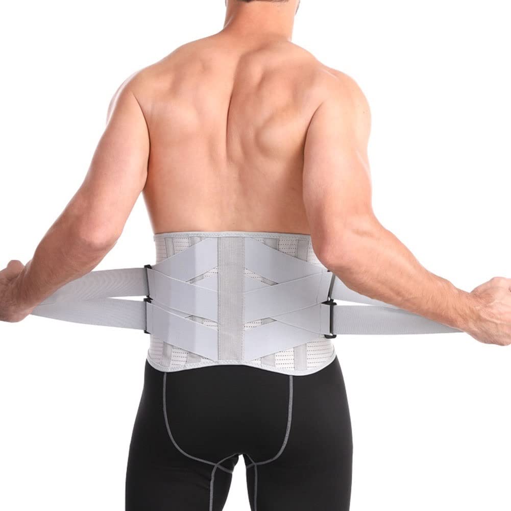 Soporte de espalda para hombres y mujeres, cinturón de apoyo lumbar ajustable, transpirable para el dolor de ciática, soporte de cintura de levantamiento pesado, soporte de espalda baja, hernia de