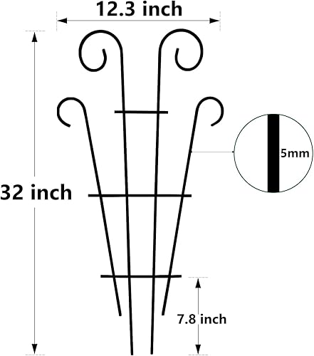 Miniatura 2 de Paquete de 4 enrejados de plantas de interior de 32 pulgadas para plantas en macetas que trepan, enrejado de metal para exteriores, plantas de