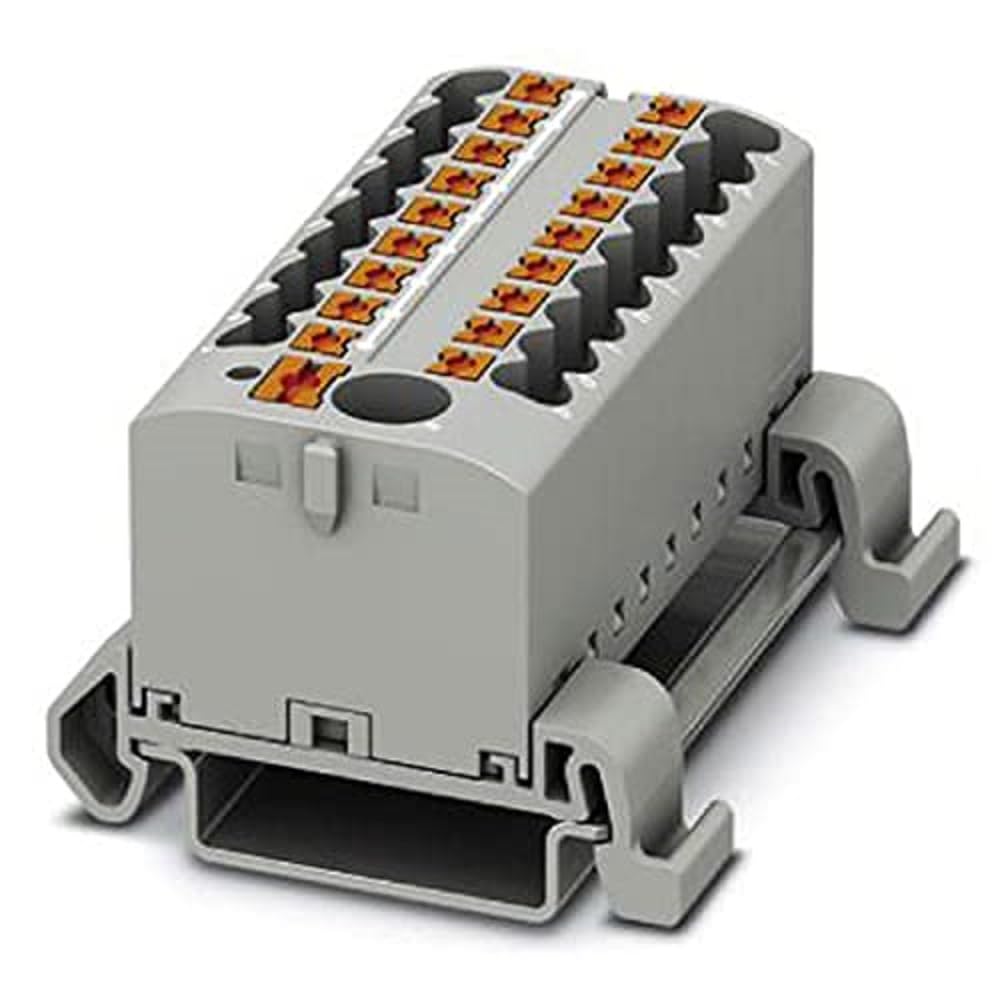 PHOENIX CONTACT PTFIX 6/18X2.5-NS35A GY Distribution Block with Horizontal Orientation and Integrated Input, 690 V, 24 A