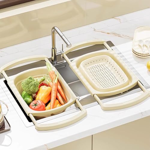 Faltbarer Abflusskorb für die Küchenspüle, tragbares Abtropfgestell und Gemüse-Waschfilter für Zuhause, Reisen, leicht zu reinigen und platzsparendes Küchenzubehör