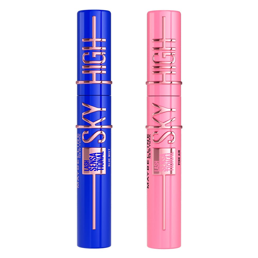 Maybelline New York Pack de máscaras de pestañas Lash Sensational Sky High en Tono Blue Mist y Tono Pink Air​