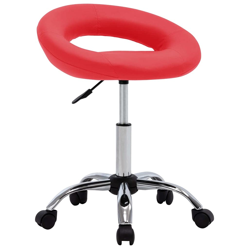 Taburete de trabajo con ruedas, piel sintética, con muelle de gas, altura regulable y giratorio, para oficina, salón de belleza y masaje, asiento ergonómico y respaldo