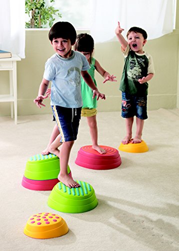 Kiddies Paradise Rainbow River Stones Walking Game - Assorted Sizes - Set of 6 - Assorted Colors