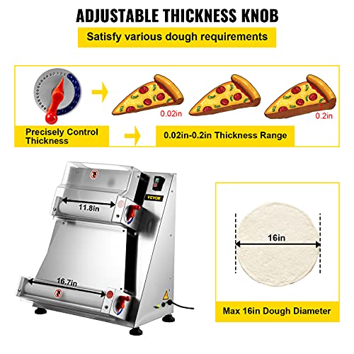 Vevor COMMERCIAL DOUGH ROLLER SHEETER 15.7Inch Electric Pizza Dough Roller Machine 390W Automatically Suitable thumb #2