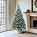 Artificial Christmas Tree 5/6/7/7.5 Foot Flocked Snow Trees with Pine Cone Decoration Unlit