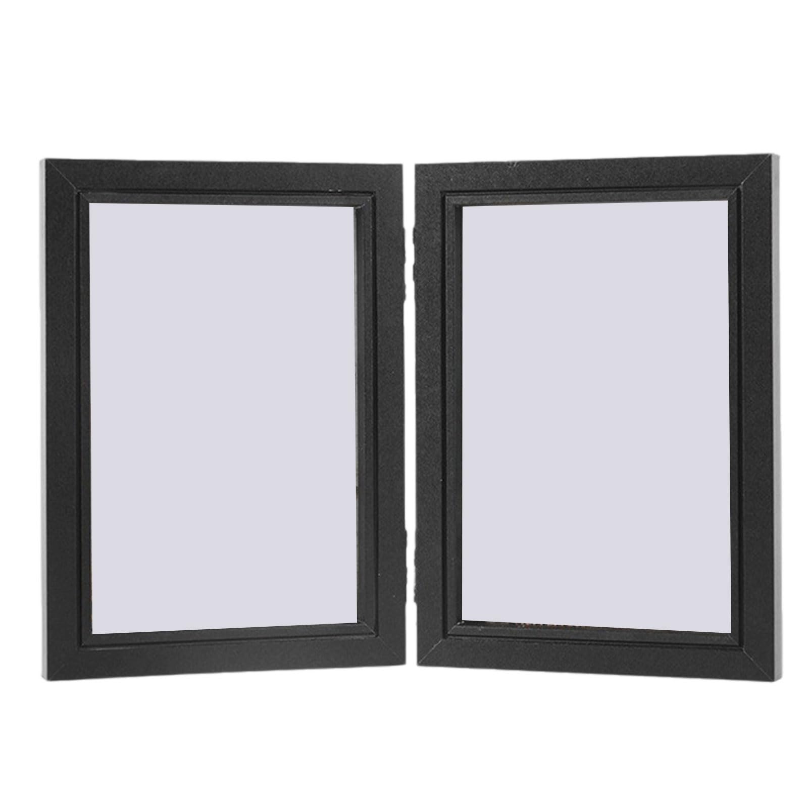 2/3 Folding Accordions Picture Frame Foldable Hinged Collage Photo for Tabletop Display Multiple Family Pictures Multiple Wooden Desk Picture