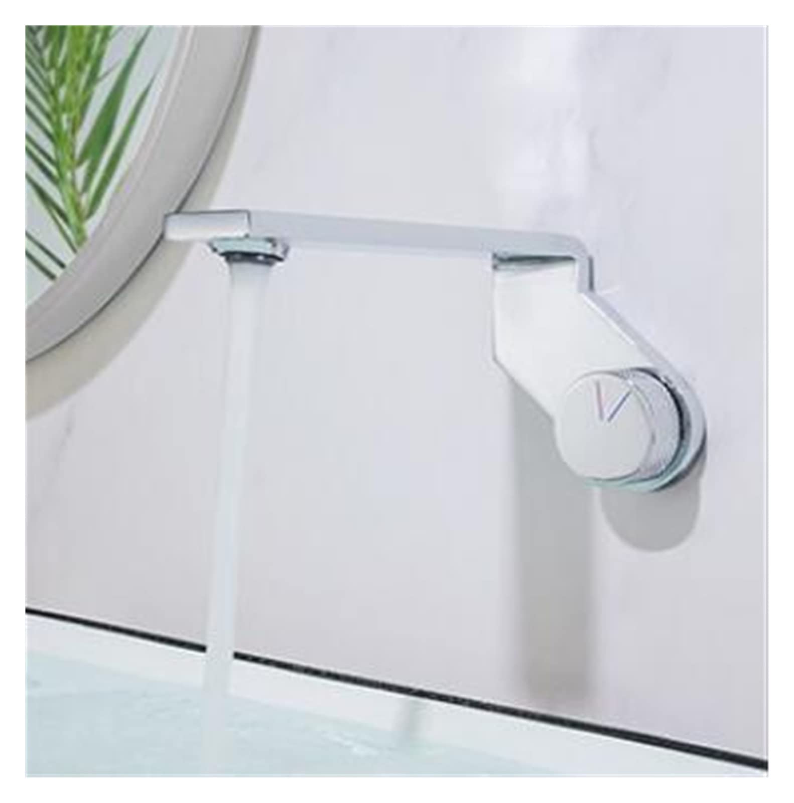 Robinet d'évier noir mitigeur mural encastré eau chaude froide pour salle de bain