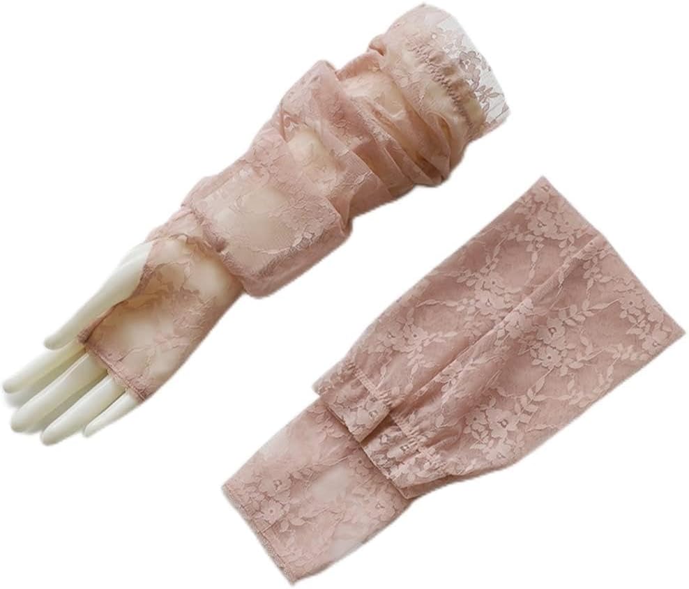 HBJWOV Loose Lace Sleeves Women's Arm Guards Thin Long Arm Sleeves Half-finger Exposed Finger