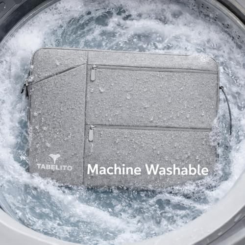 Image of Tabelito Nylon, Pearl Cotton Hybrid Laptop Bag Sleeve Case Cover Pouch for laptops (Grey, 15.6 Inches /39.6Cm)