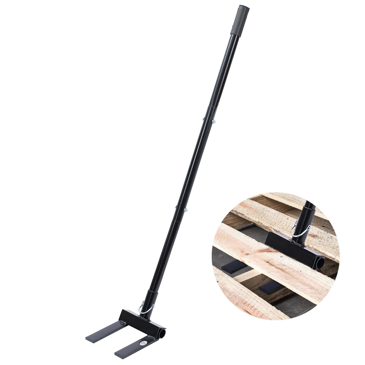 TOPWAY Pallet Buster Deck Wrecker Outil 45 Pouces Robuste Barre de Démolition pour Casser les Palettes en Bois et le Démontage de Pont avec Poignée Amovible en 3 Sections